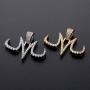 KMASAL Jewelry Hip Hop Iced Out Bling Magic Tattoo Logo M Personality Pendant 18K Gold Plated Chain Necklace for Men Women