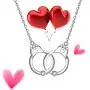 Sterling Silver Handcuff Heart Necklace for Women Girls Dainty Interlocking Statement White Gold Pendant Jewelry Gifts Partners in Crime Best Friend Necklaces