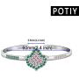 POTIY Sorority Gift Ivy Leaf Cuff Bracelet Sorority Graduation Gift Pink and Green Rhinestone Cuff Bangle