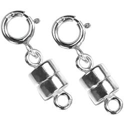 2 Sterling Silver Converters Magnetic Clasps For Small Necklaces