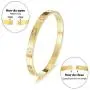 WISTIC Gold CZ Bangle Bracelets for Women Love Friendship Stainless Steel Bangle with Sparkling Crystal Oval Bangle Jewelry WISTIC Gold CZ Bangle Bracelets for Women Love Friendship Stainless Steel Bangle with Sparkling Crystal Oval Bangle Jewelry