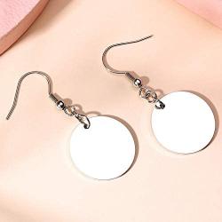 Stainless Steel Round Flake Simple Plain Dangel Drop Earrings