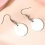 Stainless Steel Round Flake Simple Plain Dangel Drop Earrings Stainless Steel Round Flake Simple Plain Dangel Drop Earrings