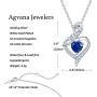 Agvana Fine Jewelry Birthstone Necklaces for Women Sterling Silver Genuine or Created Gemstone Rose Flower Heart Pendant Necklace Mothers Day Gifts for Mom Anniversary Birthday Gifts for Girls Her
