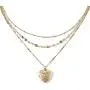 Layered Choker Necklace for Women,Heart Locket Pendant Necklaces with Dainty Chain, 14k Warm-Gold Plated, Delicate Gifts for women teen girls