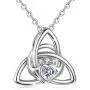 EUDORA Sterling Silver Irish Celtic Knot Triangle Necklace Vintage 925 Women Jewelry, 18'',Gift for Her EUDORA Sterling Silver Irish Celtic Knot Triangle Necklace Vintage 925 Women Jewelry, 18'',Gift for Her