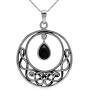 Silvershake Genuine Black Onyx 925 Sterling Silver Celtic Knot Drop Dangle Pendant with 18 Inch Chain Necklace Silvershake Genuine Black Onyx 925 Sterling Silver Celtic Knot Drop Dangle Pendant with 18 Inch Chain Necklace