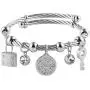 HZMAN Key Padlock Steel Cable Bracelet Stainless Steel Cuff Ladies Cubic Zirconia Bracelet Wristband HZMAN Key Padlock Steel Cable Bracelet Stainless Steel Cuff Ladies Cubic Zirconia Bracelet Wristband