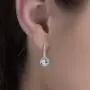 MIA SARINE Rhodium Plated Sterling Silver Round Simulated Aquamarine and Cubic Zirconia Bridal Leverback Earring MIA SARINE Rhodium Plated Sterling Silver Round Simulated Aquamarine and Cubic Zirconia Bridal Leverback Earring