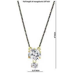 Efulgenz Indian Bollywood Traditional Gold Plated American Diamond CZ Mangalsutra Pendant Necklace Jewelry for Women