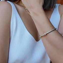 Wistic Cable Wire Bangle Cuff Gold Bracelet Stainless Steel Vintage Bracelet for Women Inspired Antique Jewelry Christmas Day Gifts