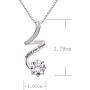 ALOV Jewelry Sterling Silver “Follow Your Dream” Cubic Zirconia Pendant Necklace