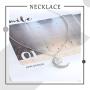 CanB Moon Pendant Necklace Chic Crystal Necklace Jewelry Silver Chain Fashion Necklace for Women and Girls