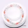 JYX Pearl Jewelry Set Beautiful 5×6.5mm White Rice-shape Freshwater Pearl with Pink Mini Coral Beads Necklace Bracelet Set