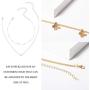 4 Sets Layered Choker Necklace Gold Butterfly Star Moon Heart Pendant Necklace Cute Vsco Multilayer Chain Choker Necklace for women teen girl