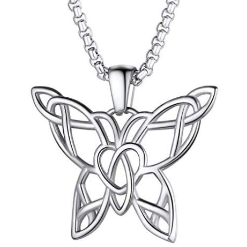 PROSTEEL Butterfly Necklace,18K Gold Plated/Black, 316L Stainless Steel, Women Jewelry, Gift for Her, Come Gift Box