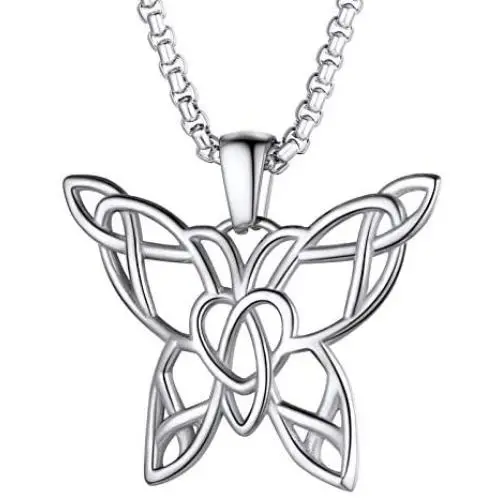 PROSTEEL Butterfly Necklace,18K Gold Plated/Black, 316L Stainless Steel, Women Jewelry, Gift for Her, Come Gift Box