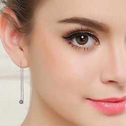 Spiritlele Evil Eyes Threader Earrings AAA CZ Crystal Ear Line Long Dangling Earrings for Women Girls