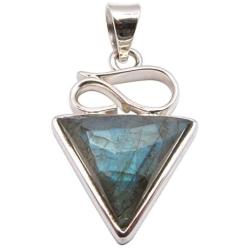 SilverStarJewel 925 Solid Silver Triangle 15 x 15 mm Cut Labradorite Pendant 1.5'' Low Price