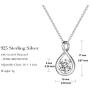 FANCIME Created Aquamarine Necklace Sterling Silver Birthstone Necklaces for Women Dainty Infinity Pendant Birthday Anniversary Jewelry Gifts for Her，Chain Length 16''+2'' Extend