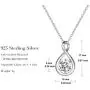 FANCIME Created Aquamarine Necklace Sterling Silver Birthstone Necklaces for Women Dainty Infinity Pendant Birthday Anniversary Jewelry Gifts for Her，Chain Length 16''+2'' Extend