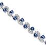 Feraco Blue Tennis Cubic Zirconia Bracelet for Mom Daughter Womens Classic 14K Plated Sapphire Bangle Crystal Jewelry Gifts
