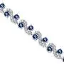 Feraco Blue Tennis Cubic Zirconia Bracelet for Mom Daughter Womens Classic 14K Plated Sapphire Bangle Crystal Jewelry Gifts