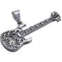 León Jewelry Hell Flame Fire Burning Guitar Chain Necklace Stainless Steel Rock Music Lover Guitarist Cool Costume
