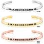 MantraBand Bracelet - Keep Moving Forward - Inspirational Engraved Adjustable Mantra Band Cuff Bracelet - Silver, Gold, Rose Gold - Gifts for Women