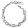 SWEETV Wedding Teardrop Bracelets for Brides Bridesmaids, Crystal Cubic Zirconia Bridal Bracelets for Women Prom