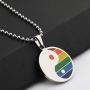 BEKECH Gay Pride Rainbow Yin Yang Charm Necklace Gay & Lesbian LGBT Pride Gifts Rainbow Necklace Wedding Engagement Anniversary Jewelry Gift for LGBT