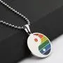 BEKECH Gay Pride Rainbow Yin Yang Charm Necklace Gay & Lesbian LGBT Pride Gifts Rainbow Necklace Wedding Engagement Anniversary Jewelry Gift for LGBT