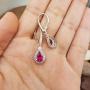 Dazzlingrock Collection 7X5 MM Each Pear Lab Created Gemstone & Real Diamond Teardrop Dangling Earrings, Sterling Silver