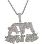 KMASAL 18K Gold Plated Fully Iced Out CZ Simulated Diamond Chain ATM Hip Hop Pendent Necklace for Men Women