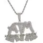 KMASAL 18K Gold Plated Fully Iced Out CZ Simulated Diamond Chain ATM Hip Hop Pendent Necklace for Men Women KMASAL 18K Gold Plated Fully Iced Out CZ Simulated Diamond Chain ATM Hip Hop Pendent Necklace for Men Women