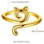 beautlace Cute Cat Adjustable Rings 18K Gold/Silver/Black Gun Plated Lovely Cats Animals Open Ring Jewelry for Women KR0029