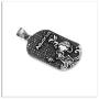 Xusamss Punk Rock Titanium Steel Twelve Constellation Dog Tag Pendant Crystal Necklace,24'' Box Chain