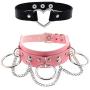 papasgix Choker Collar Necklace for Women, Adjustable Pu Leather Goth Studded Heart Punk Necklace with Spikes Cosplay, Trendy Collar for Teenager Girls