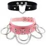 papasgix Choker Collar Necklace for Women, Adjustable Pu Leather Goth Studded Heart Punk Necklace with Spikes Cosplay, Trendy Collar for Teenager Girls