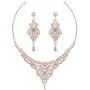 Hapibuy Crystal Wedding Jewelry Set Necklace Earring Set For Women and Brides Rose Gold and Silver Bridal Statement Jewelry Sets Hapibuy Crystal Wedding Jewelry Set Necklace Earring Set For Women and Brides Rose Gold and Silver Bridal Statement Jewelry Sets