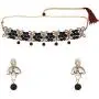 Efulgenz Indian Bollywood Traditional 14 K Gold Plated Crystal Kundan Pearl Beaded Wedding Temple Tassel Choker Necklace Earrings Jewelry Set