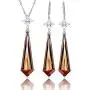 ATTA GEMS Statement Jewelry Set for Women / 925 Sterling Silver Long Diaspore Dangle Earrings and Pendant Necklace Set for Bridesmaids Brides