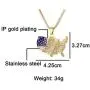 Nsitbbuery Hip Hop 18K Gold Plated Stainless Steel American Flag Map Tag Pendant Ice Out Crystal Chain Necklace Nsitbbuery Hip Hop 18K Gold Plated Stainless Steel American Flag Map Tag Pendant Ice Out Crystal Chain Necklace