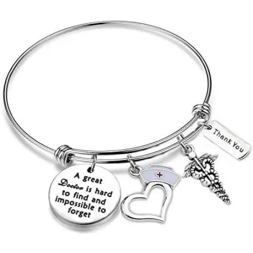 Doctor Appreciation Bracelet A Great Doctor is Hard to Find and Impossible to Forget Charm Bangle Thank you Doctor Gift Doctor Appreciation Bracelet A Great Doctor is Hard to Find and Impossible to Forget Charm Bangle Thank you Doctor Gift