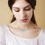 PearlyPearls 18k Gold Chain Choker Dainty Turquoise Beads Bar Necklace for Women Handmade Genstone Jewelry for Mothers Day