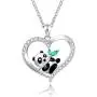 ACJNA 925 Sterling Silver Panda Bear Necklace Bamboo Heart Pendant Engraved I Love You Forever Women Jewelry ACJNA 925 Sterling Silver Panda Bear Necklace Bamboo Heart Pendant Engraved I Love You Forever Women Jewelry