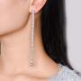 MLENS 18K Gold Plated Zirconia Long Drop Earrings Strand Dangle Earring Jewelry Gifts