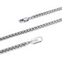 MOWOM Silver Chain Wheat Necklace for Men Women Boys Kids 316L Stainless Steel Water Resistant Cuban Link Chain Wheat Thick Jewelry