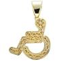 Moca Jewelry Iced Out Disabled Wheelchair Logo Pendant Necklace 18K Gold Plated Bling CZ Simulated Diamond Hip Hop Rapper Chain Necklace for Men Women
