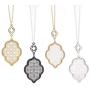 StylesILove Womens Trendy Pave Rhinestone Long Chain Quatrefoil Pendant Necklace Dangle Earrings